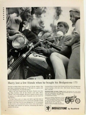 1966 Bridgestone 175 Motorcycle Print Ad