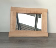 Handcrafted Wide Framed Oak Wall Mirror | Vintage Mirror, Oak Grain