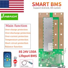 BMS 8S 24V 150A Lifepo4 Battery Common Port w/ Balance  Bluetooth Module NTC US