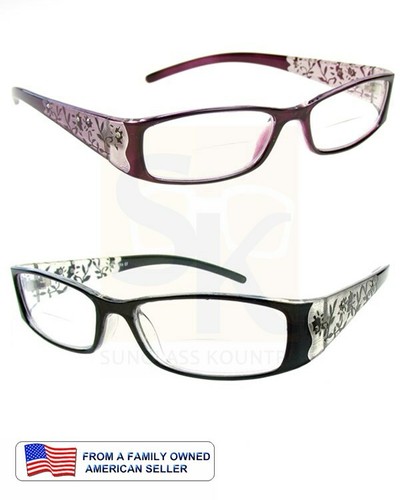 +125 to +400 Quality BIFOCAL Reading Glasses SLIM SPRING HINGES Women LIMITED - Picture 2 of 19