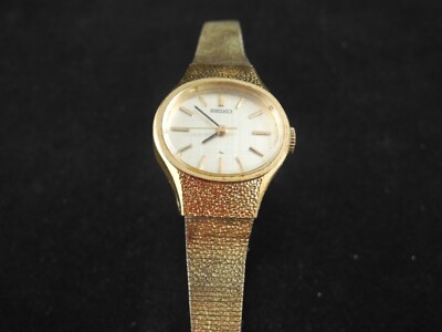 SEIKO VINTAGE クォーツ 金 ゴールド スモセコ 腕時計 レディース Seiko Retro Women's 1104-7140 Watch Gold Tone Bracelet Band