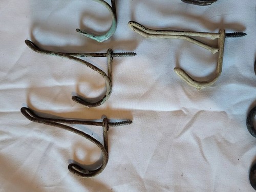 22 Vintage einschraubbare Kleiderhaken Hardware Bergung verdrehter Draht & schwere Kurve - Bild 4 von 13