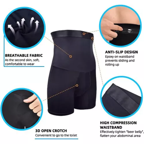 Herren Kompression Hohe Taille Boxershorts Bauch Slim Body Shaper Gürtel Hose US - Bild 7 von 29