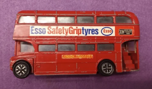 Vtg Dinky Toys 289 Routemaster Bus Red Esso Safety Griptyres London Transport