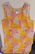 NEW Anthony Richards Dress Palms Yellow Pink MD Medium Lounger Muumuu