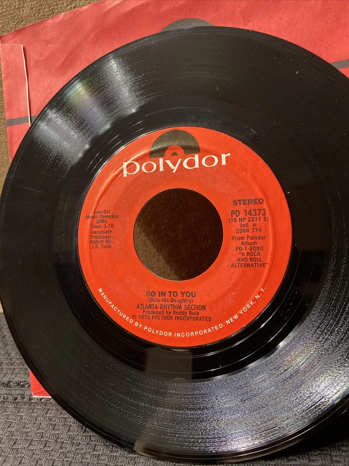 ATLANTA RHYTHM SECTION -SO IN TO YOU - ORIGINAL 45 - GREAT SHAPE-MINT VINYL/1976 - Image 4 of 4