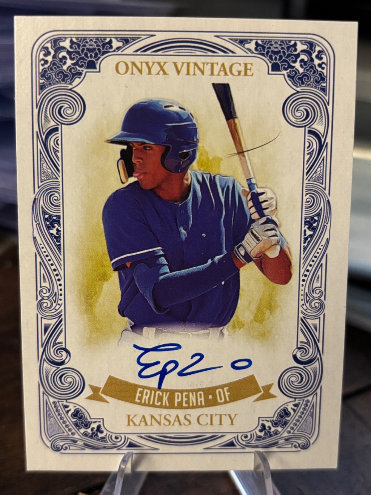 2021 Onyx Vintage Signatures Blue #VAEP Erick Pena