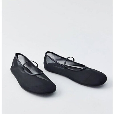 Jeffrey Campbell Women's Black Swan Lake Mesh Ballet Flats