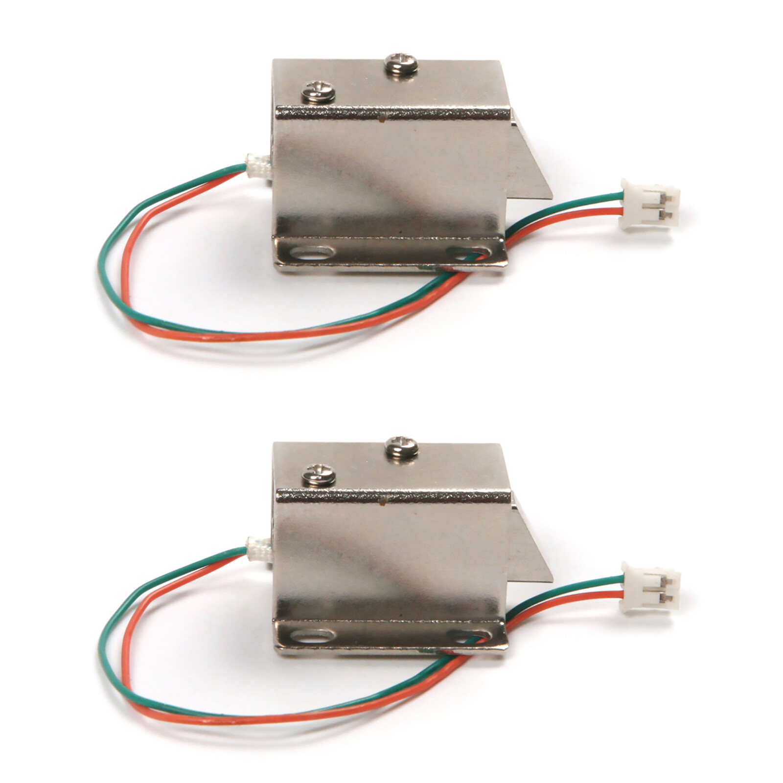 2-Pack Slim Electric Solenoid Lock for Doors & Drawers Tongue Down Design