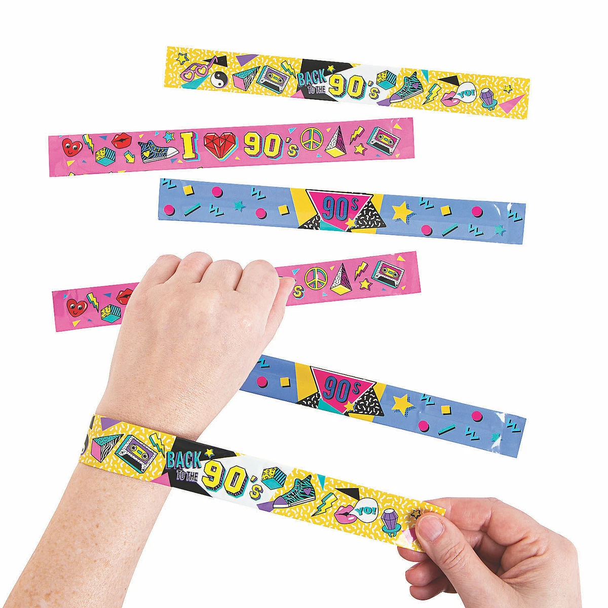 Amazon.com: Fun Express Smiley Face Slap Bracelets - Jewelry - 12 Pieces :  Toys & Games