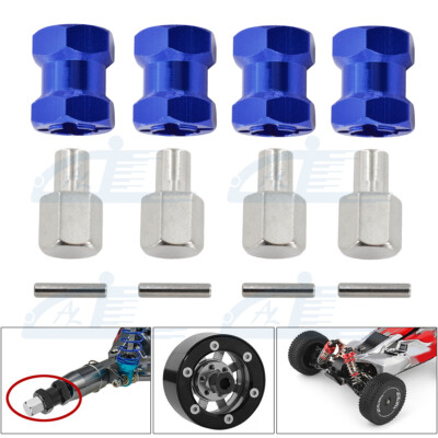 4x 12mm Wheel Hex Hub Adapter 15mm Extension For 1/10 RC Crawler SCX10 D90 Blue