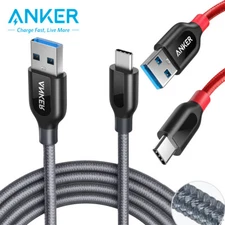 Anker PowerLine+ 3/6ft Nylon Charger Cable USB-C to USB 3.0 Charging for Samsung
