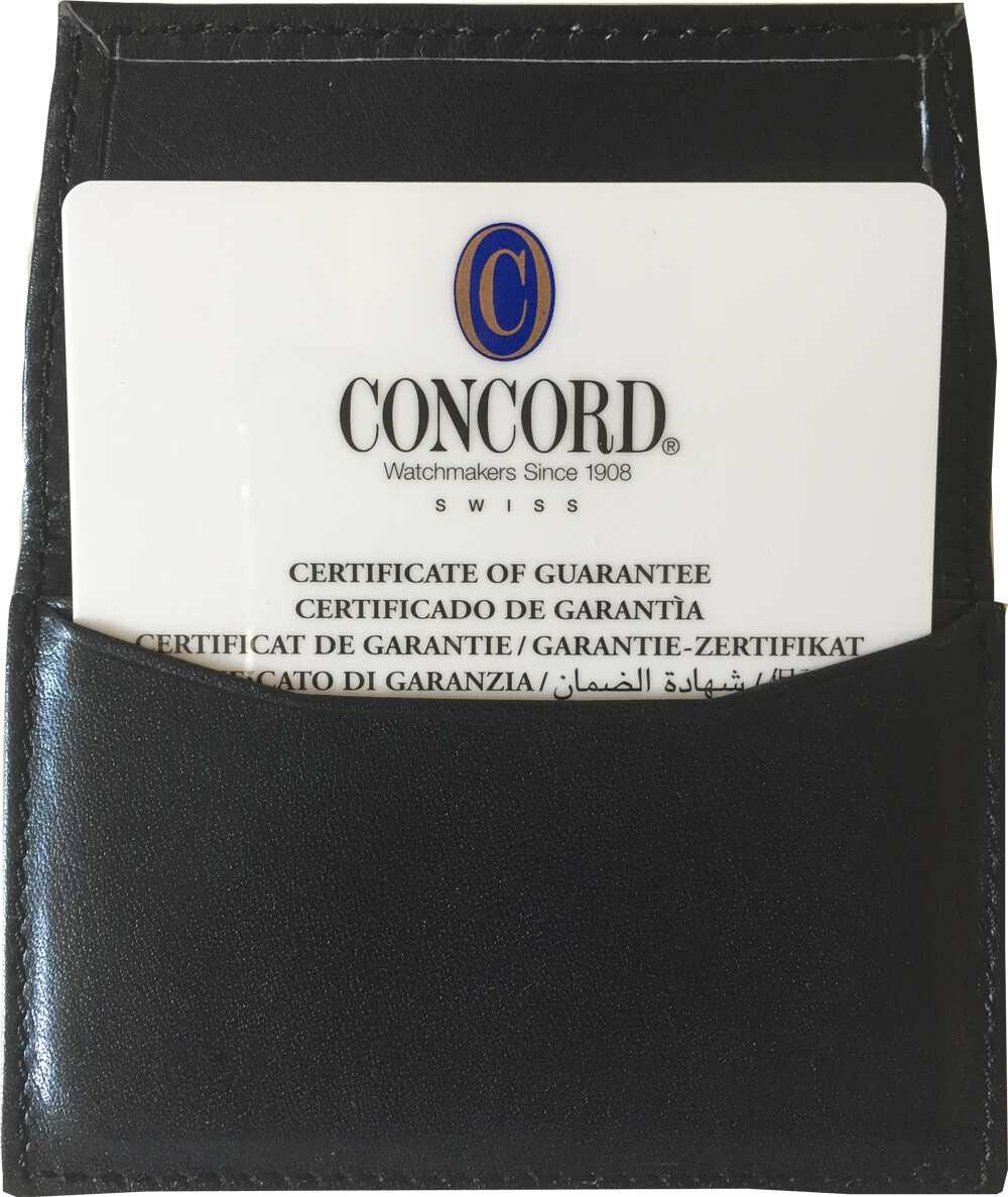Carte & Livret De Garantie Concord - Pour Montre, Avec Pochette Cuir, En Très Bon état
