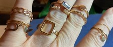 Gold Tone Ring Set 10pc Womens Stackable Boho Fashion Rings Sizes 6 7.5 Trendy
