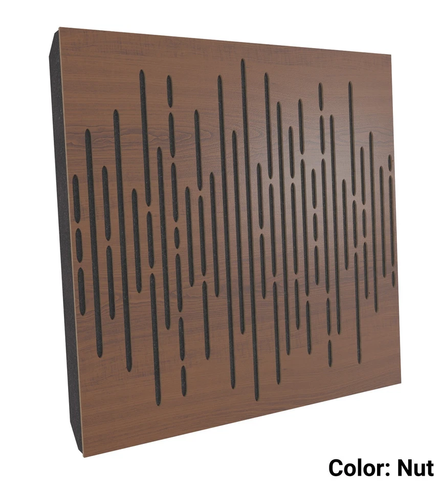 (Paquete de 2) Panel Acústico 50*50*3cm Absorción-Difuso "Onda", (madera laminada) Foto 4 de 4