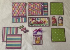 EASTER Premade Scrapbook Page Mat Set SEWN