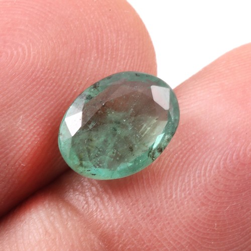 2.29 Ct Certified Natural Zambian Emerald Faceted Oval Cut Loose Gemstone - Picture 2 of 3