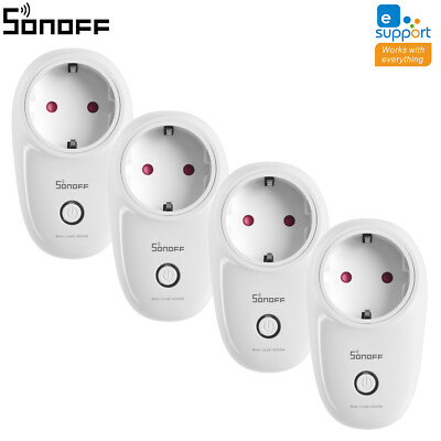 4Packs SONOFF Smart WIFI Steckdose für Amazon Alexa Fernbedienung Socket Stecker