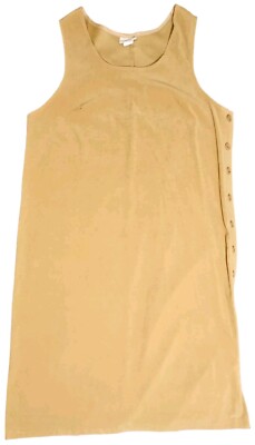 Womens Expressions Plus Tan Dress Button-Up Side Long Sleeveless