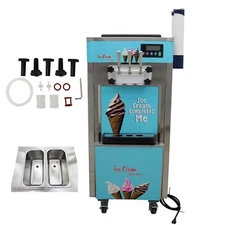TECHTONGDA® Soft Serve Ice Cream Machine 20-30L/h Ice Cream Maker 6L/TankX2