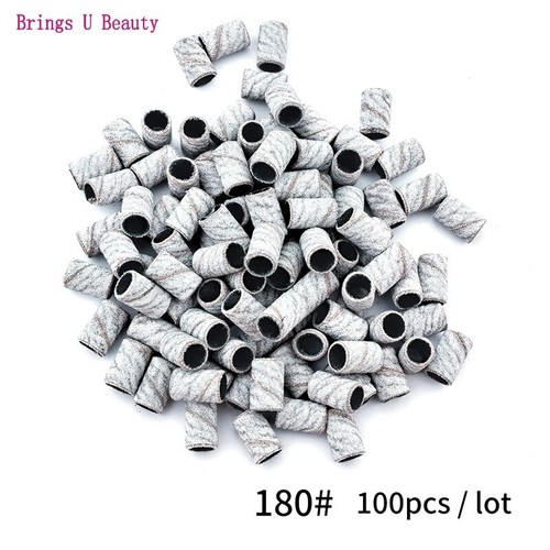 100Pcs/Bag 80/120/180 Grit Nail Sanding Bands Nail Drill Bit Sand Band Grit File - Bild 28 von 29