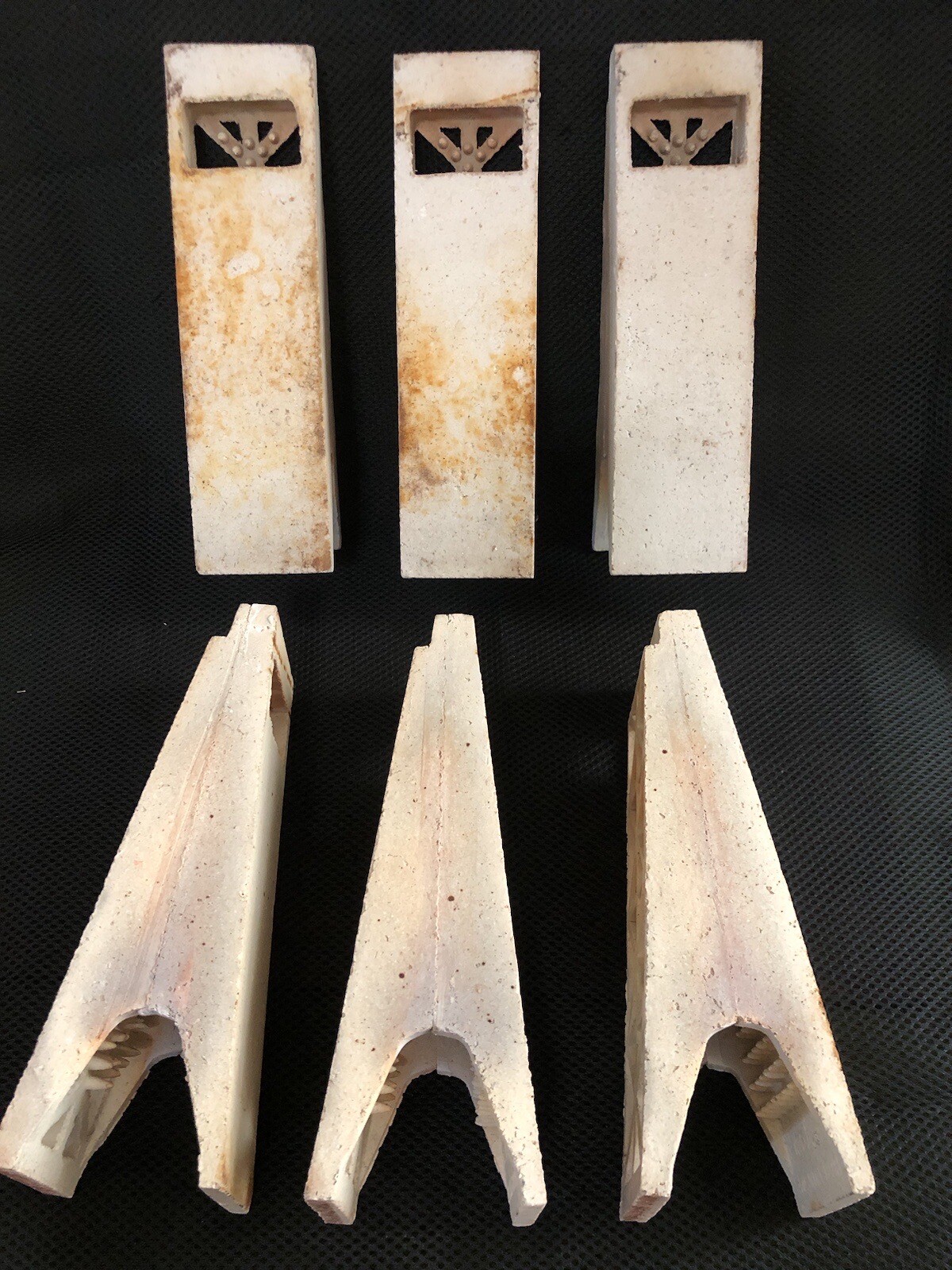 Vintage Atlanta S.P.C. Radiant Ceramic Gas Heater Grate Insert Bricks