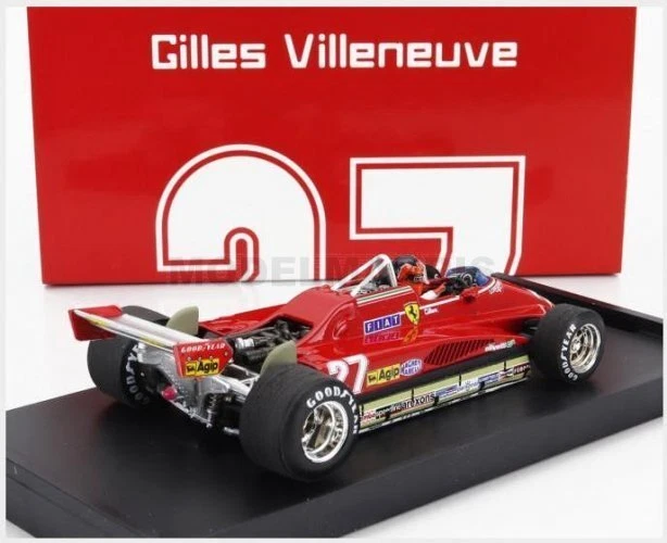 BRUMM R593-CH-UPD-2024 FERRARI - F1 126C2 N 27 BRAZILIAN GP 1982 GILLES VILLENEU - Immagine 2 di 3