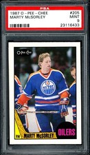 1987-88 OPC O-PEE-CHEE NHL #205 Marty McSorley RC PSA 9 MINT Oilers Rookie