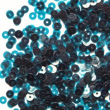4mm Sequins Bright Capri Blue Transparent See-Thru. Made in USA