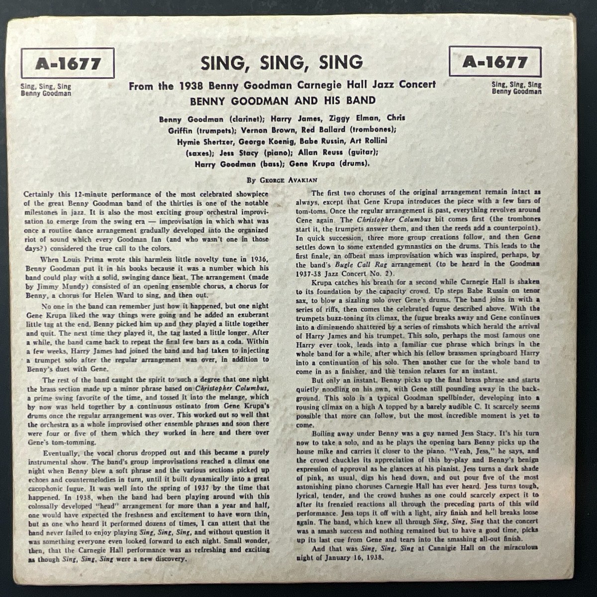 Bennie Goodman And His Orchestra, Sing, Sing, Sing, 7