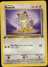Meowth 56/64 1st Edition Jungle Vintage Pokemon Card LP