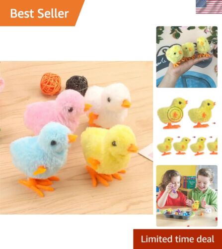 5pcs Novelty Jumping Chicken Easter Wind Up Chick Toys Gag Plush Baby Chicks ...