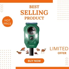Solar Ultrasonic Animal Repellent for Gardens - Eco-Friendly Pest Deterrent
