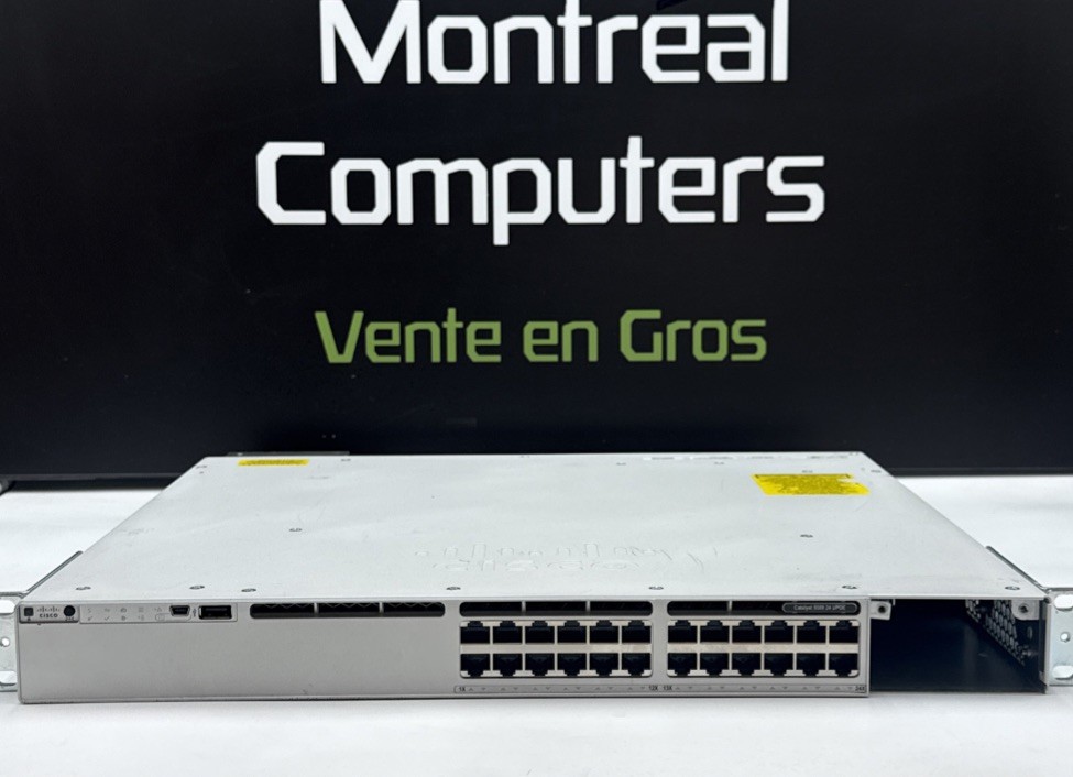 CISCO C9300-24U-E 24-Port GbE PoE Network Switch /w  1x PSU & Rackmount ears