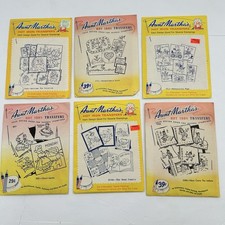 Vintage Lot of 6 Sealed Aunt Martha  s Hot Iron Transfers Pigs Indians Dutch Yule