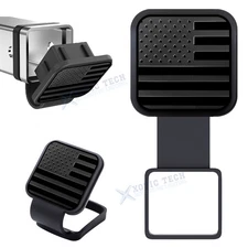 2" Universal Black Flag Tow Hitch Cover 4-Way Flat Insert Exterior Accessories