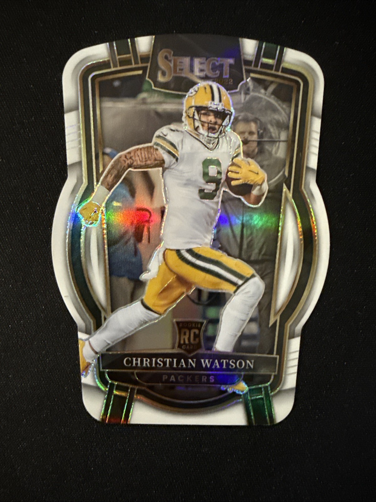 2022 Select Football Christian Watson White Prizm Die-Cut /49 RC #265