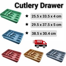 Plastic Cutlery Tray 5 Section Drawer Organiser Holder Assorted Colours Kitchen