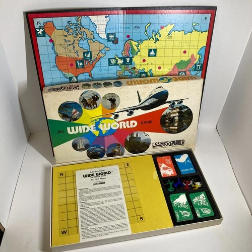 Parker Brothers Vtg Board Game Wide World The Air Travel Game Canada Complete