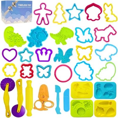 Dough Tools Play for Kids-Dough Accessories Molds Dinosaur Fruit Roller D3 