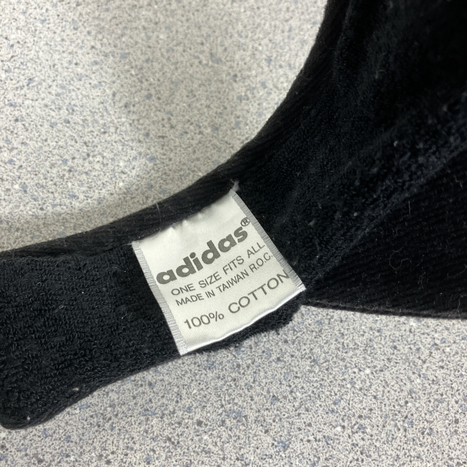 Vtg Adidas Visor Hat Cap 80s 90s Y2K Black Faded Gorpcore Black Blue Distressed thumbnail 8