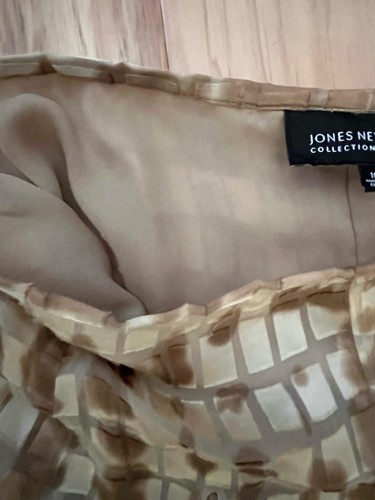 JONES New York SKIRT SZ 10 ARTSY Midi Burnout Rayon Flare Gored Zipper - Picture 8 of 14