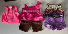 Build A Bear Girl Clothes 5 Pieces 3 Shirts Two Shorts Glitter