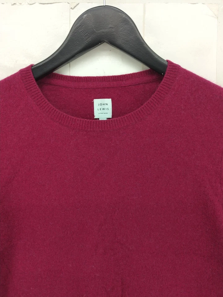 John Lewis Women's Jumper UK 8 Pink 100% Cashmere Round Neck Pullover - Image 3 of 4
