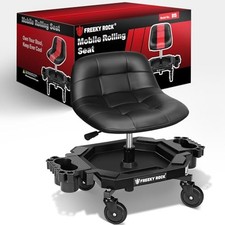 Rolling Stool with Wheels, Adjustable Height Pneumatic Garage Work Mechanic S...
