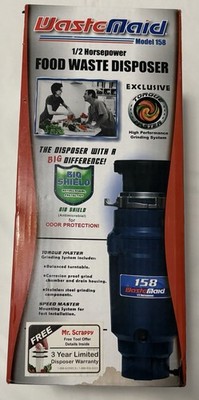Waste Maid 158 Quiet Continuous Feed Garbage Disposal with Power Cord 1/2 HP NEW