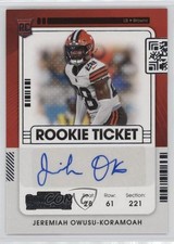 2021 Panini Contenders Rookie Ticket Jeremiah Owusu-Koramoah #171 Auto r7d