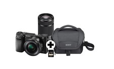 Sony Alpha 6000 24,7MP Kamera Kit 2 Objektive 16GB Karte 5k Auslöser OVP E Mount