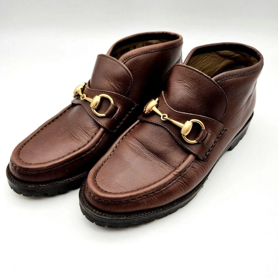 Gucci mocassini da donna in pelle Horsebit scarpe eleganti UK 5 5B marrone 102001K Authen