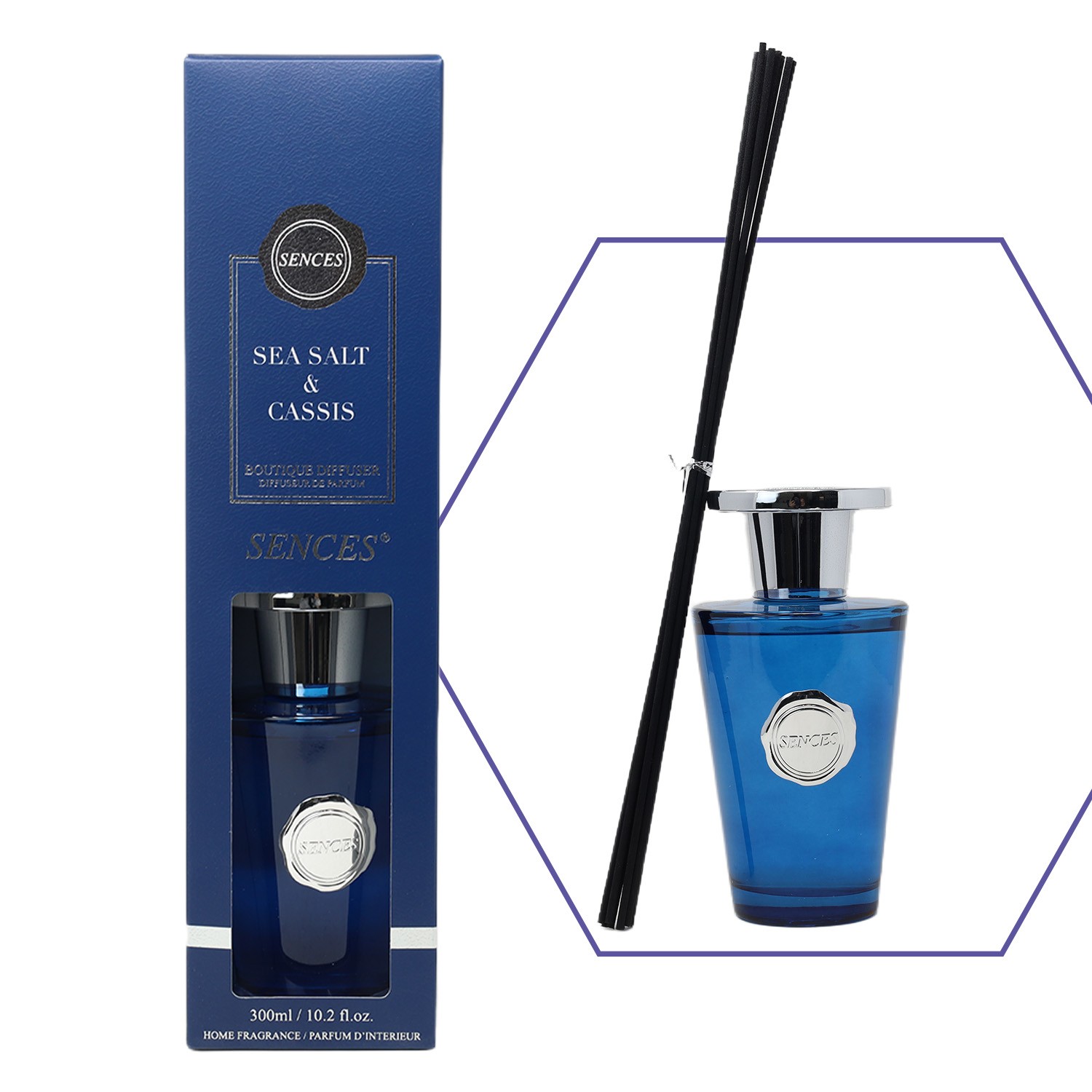 Boutique Reed Diffuser 300ml Scented Wick Fragrance Sea Salt Casis Aromatherapy